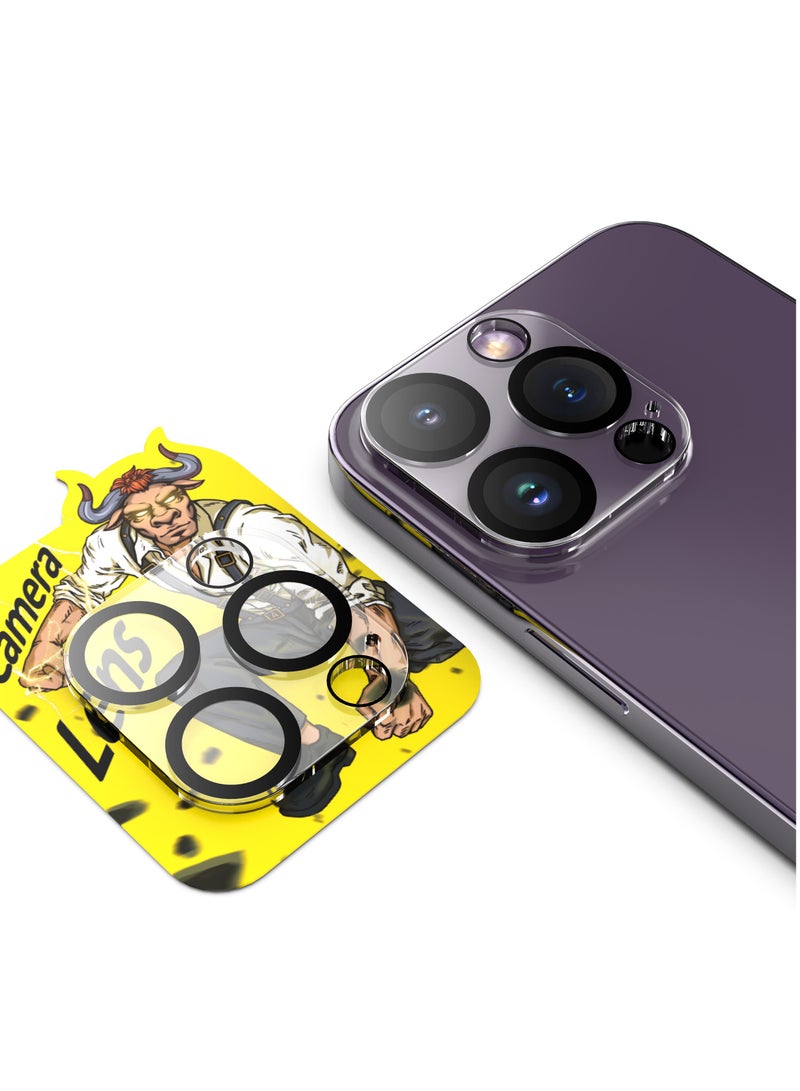 AJYAL iPhone Camera Lens Protector for iPhone 15 Pro 6.1-Inch and iPhone 15 Pro Max 6.7-Inch, 9H Tempered Glass Ring Cover, HD Clear, Case Friendly, 1-Pack - Image 4