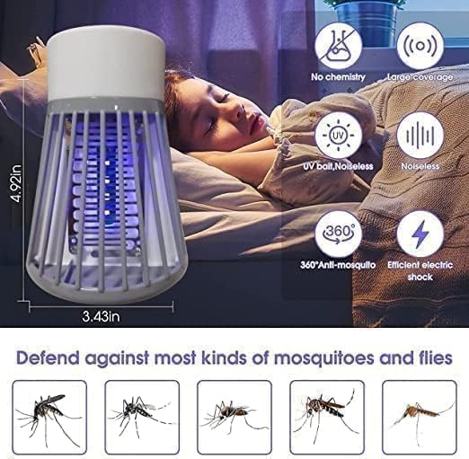 MEXONIC Mosquito Lamp Eco-Friendly LED Killer Machine USB-Powered Indoor Bug Zapper for Home Chemical-Free Insect Trap Safe Kids & Pets Easy to Clean Lamp, Electronic Lamp (Plug Mosquito LAMP) - Image 5