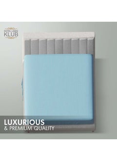 Hotel Linen Klub Deyarco Soft Comfort Stripe Microfiber Aqua Fitted Sheet Queen 150 X 200 Cm  - Image 2