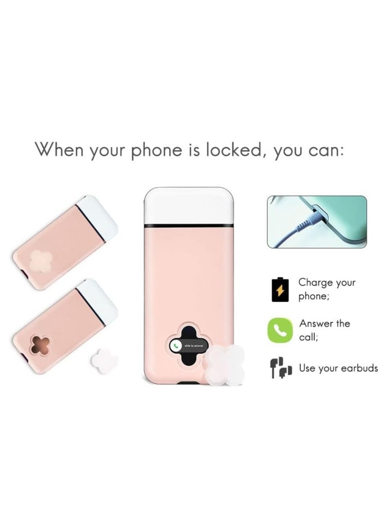 Cell Phone Lock Box with Timer, Portable Time Lock Box for iPhone and Android Phone, Help to Focus, Prevent Phone Addiction, Portable,Timed,Control Self, Prevent Phone Addiction (Pink) - Image 2