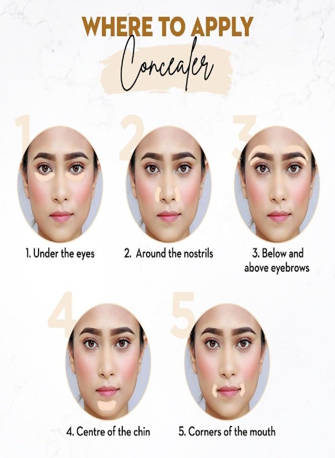 ASF Concealer Palette Waterproof With Full Coverage |Easily Blendable | 3 in 1 Palette- Conceal Corect & Contour | Crease Resistance |Long Lasting |Oil Control with Matte Finish | Toxic & Cruelty Free | 6in1 Shades Concealer - 01 - Image 3