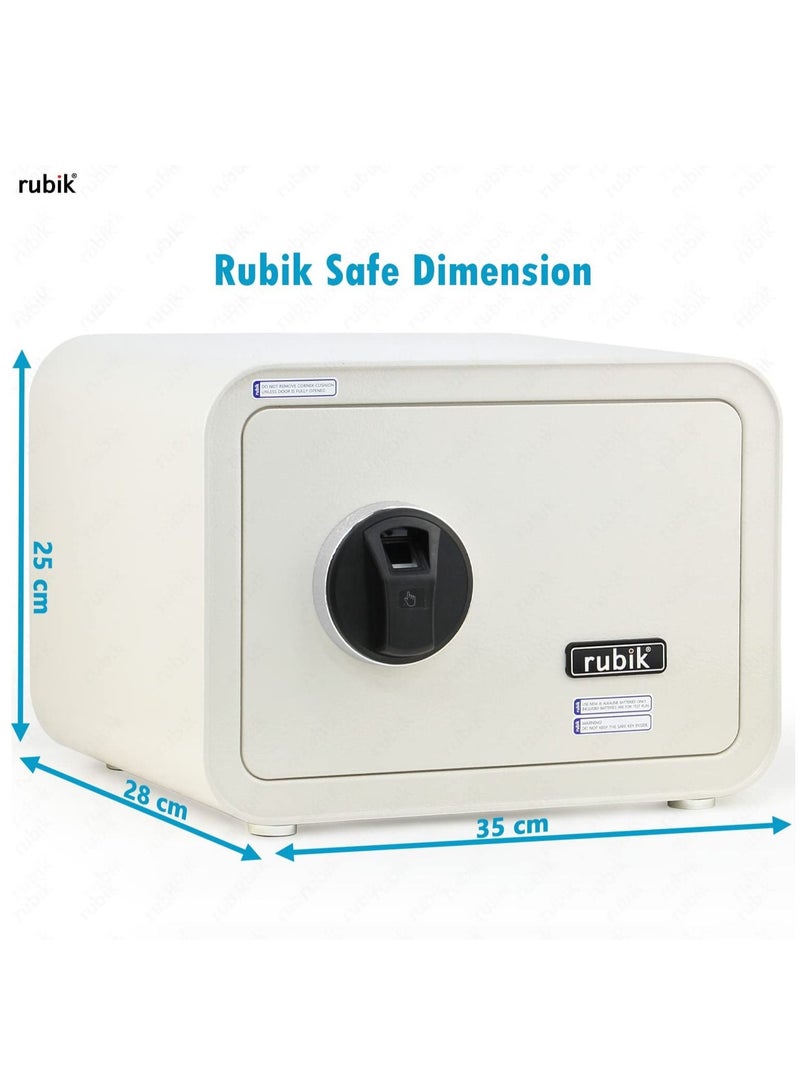 Rubik Safe Box with Biometric Fingerprint Lock A4 Document Size Safety Deposit Box for Home Office Shop RB25QC9 (25x35x28cm) - Image 4