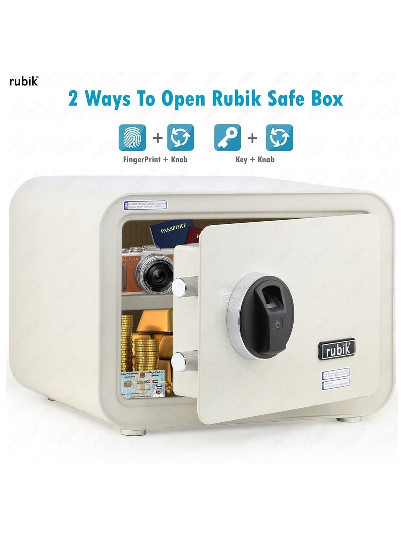 Rubik Safe Box with Biometric Fingerprint Lock A4 Document Size Safety Deposit Box for Home Office Shop RB25QC9 (25x35x28cm) - Image 3