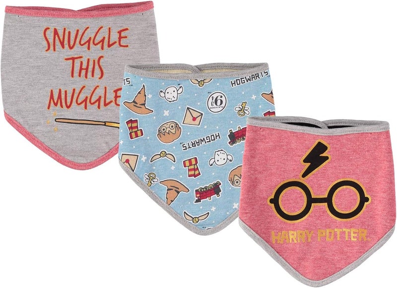 Harry Potter Baby Unisex Bandana Bibs Three Pack Baby Gift for Girls and Boys - Image 1