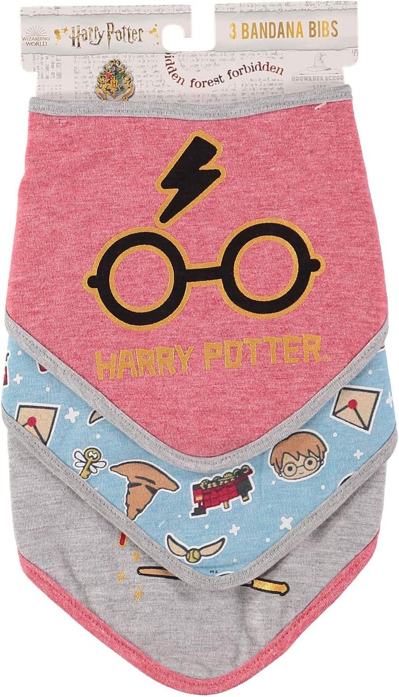 Harry Potter Baby Unisex Bandana Bibs Three Pack Baby Gift for Girls and Boys - Image 2