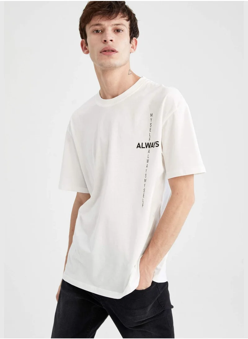 DeFacto Boxy Fit Short Sleeve Printed T-Shirt