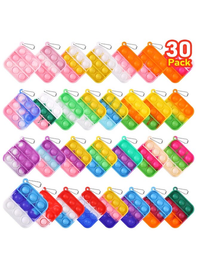 PICcircuit Kids Party Favors Fidget Toys Bulk 30 Pack Mini Pop Fidget Keychain Its Birthday Party Favors for Kids 4-8,8-12 Year Small Kid Classroom Prizes Fidgets It Bubbles Poppers Students Goodie Bag Stuffers  - Image 1
