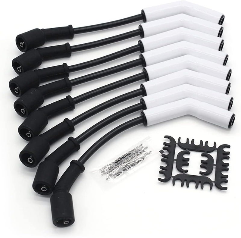 Foloose 9070C Spark Plug Wires Spark Plugs and Wires Spark Plug Wire Set Extreme 9000 Ceramic Boot - for GM LS3/LS4/LS7/LT Engines - Image 1