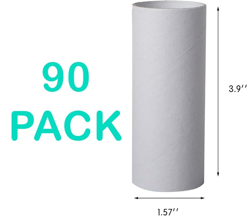 Bargain Paradise 90 Pack Thick Cardboard Tubes For Crafts -Bulk Craft Rolls- Round Tubes - Cardboard Tubes For Crafts - Toilet Paper Rolls Crafts -Craft Tubes- Paper Tube For Crafts- 1.57 x 3.9 Inches -White - Image 3