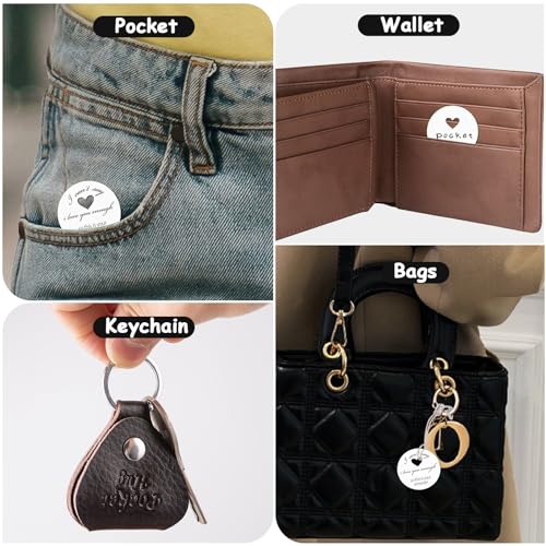 Qunrwe Pocket Hug Token,Long Distance Gifts Keepsake,Double Sided Inspirational Thinking of you Gift with Leather Keychain (Circle-I can't say i love you enough) - Image 4