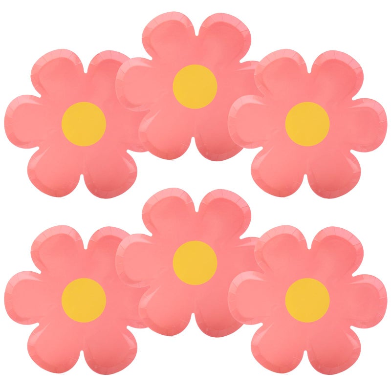 GGBOY 40PCS Daisy Plates Flower Paper Plates  8"" Daisy Paper Plates Flower Plates Disposable  Groovy Plates Spring Daisy Party Paper Plates Cute Flower Shaped Paper Plates Daisy Party Supplies - Image 1