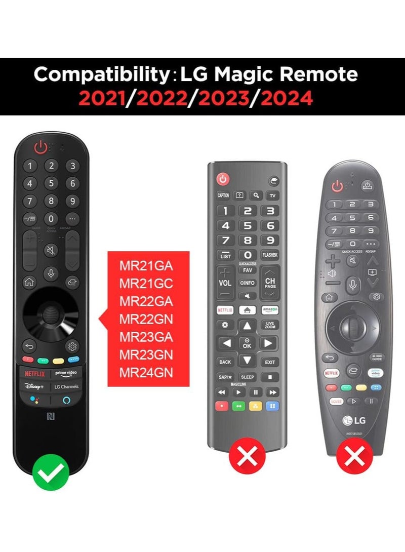 Silicone Case for LG MR21GA MR21GC Remote Control [Shockproof] Anti-Slip Protective Cover for LG MR22GA MR22GN MR23GA MR24GN Magic Remote 2021-2024 Case Sleeve Holder Protector Skin (Glow Blue)