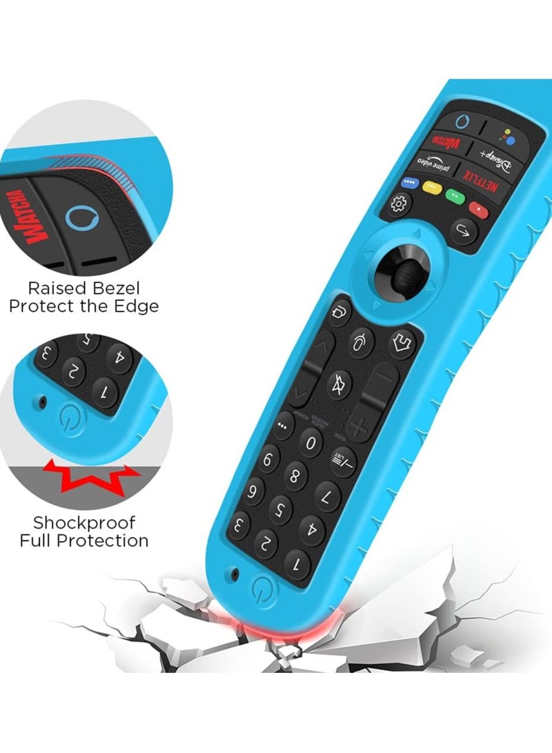 Silicone Case for LG MR21GA MR21GC Remote Control [Shockproof] Anti-Slip Protective Cover for LG MR22GA MR22GN MR23GA MR24GN Magic Remote 2021-2024 Case Sleeve Holder Protector Skin (Glow Blue)