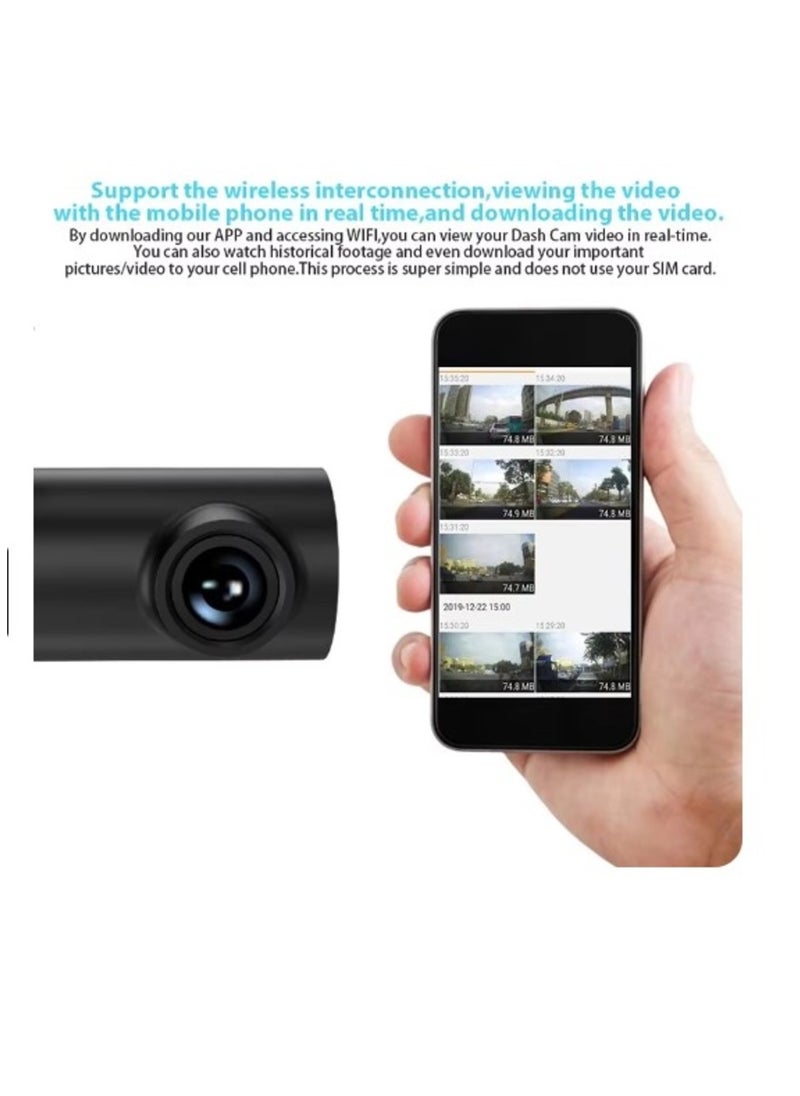 Car DVR Black Box Mini Camera Dashcam Front And Rear 2K Dash Cam For Car 24 Hour Parking Monitoring Loop Recording Voice Prompts