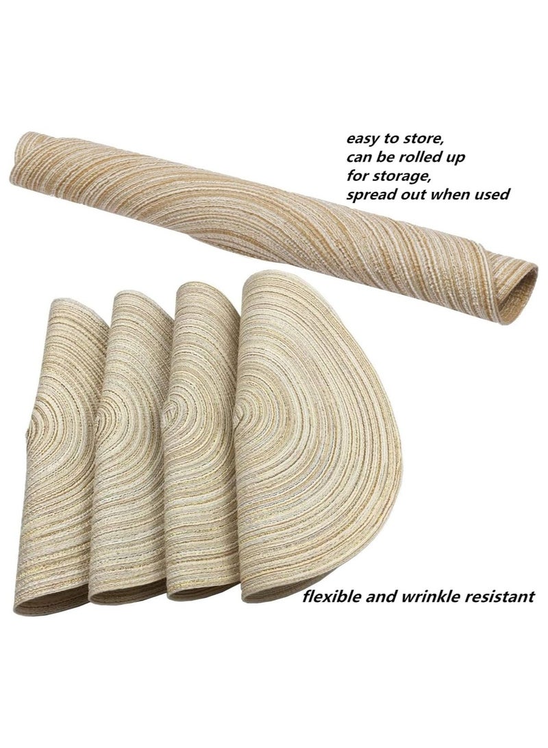 مفارش طاولة، مفارش دائرية مضفرة لطاولة الطعام بقطر 15 بوصة، مفارش مطبخ قطنية مقاومة للحرارة وغير قابلة للانزلاق قابلة للغسل (بيج، مجموعة من 4) - Image 4