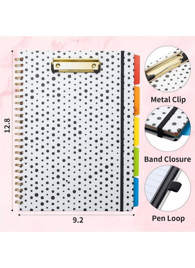 Spiral Clipboard Folio With Refillable Notepad Cute Clipboard Folder 5 Dividers With 10 Pockets Versatile Clipfolio Portable Clipboard Notebook Clipboard Portfolio For School Office Nursing