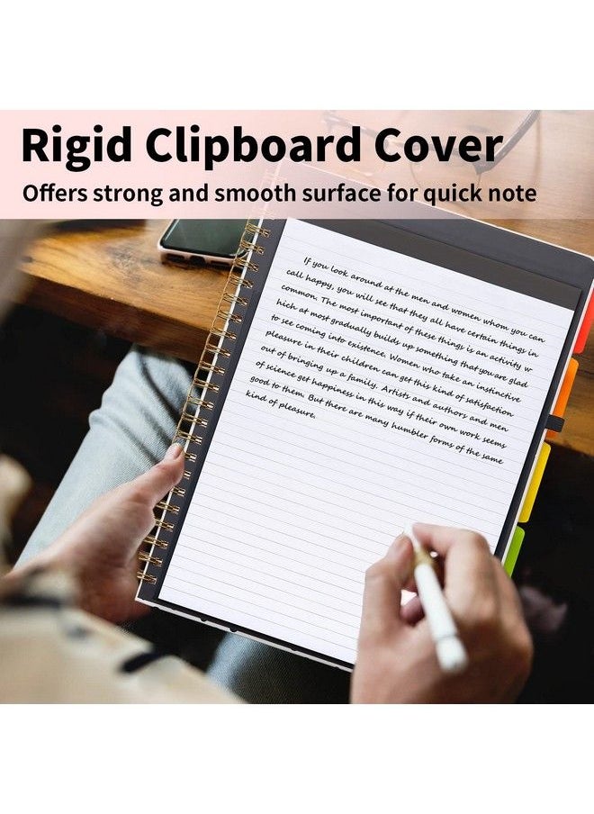 Spiral Clipboard Folio With Refillable Notepad Cute Clipboard Folder 5 Dividers With 10 Pockets Versatile Clipfolio Portable Clipboard Notebook Clipboard Portfolio For School Office Nursing