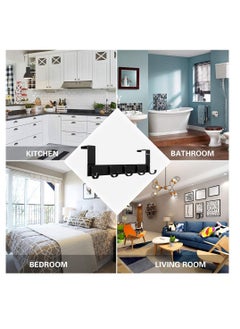 Arabest Door Hook Storage Rack Metal Hanger Door 6 Hook Hanger Black  - Image 4