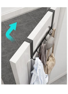 Arabest Door Hook Storage Rack Metal Hanger Door 6 Hook Hanger Black  - Image 2