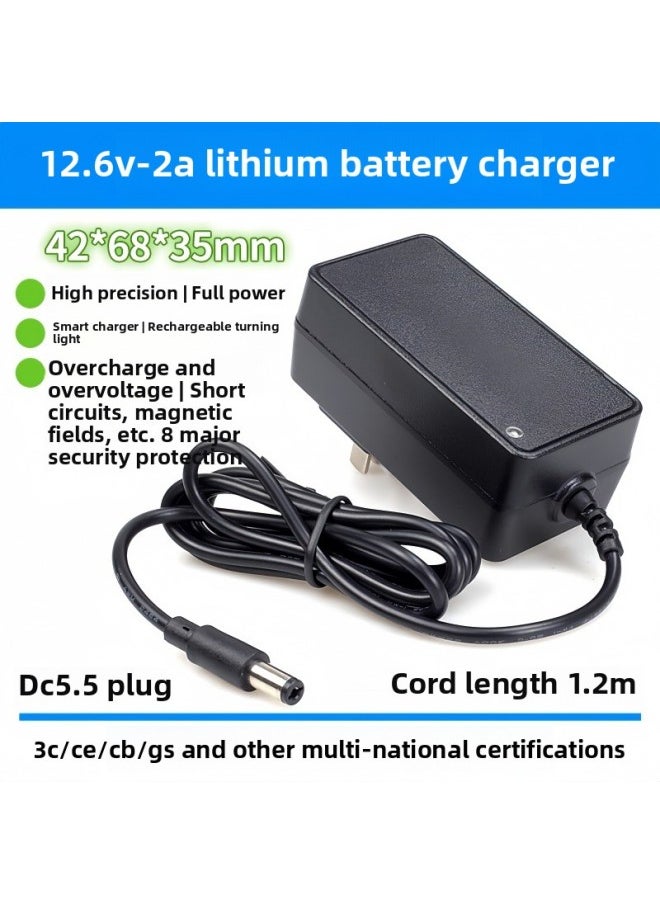 Generic - For 12.6V2A Lithium Battery Charger 3C Certification Power Supply 3 String 18650 25.2V1A Battery Charger-Color:12.6v 2a Charger/pass 3c Certification - Image 1