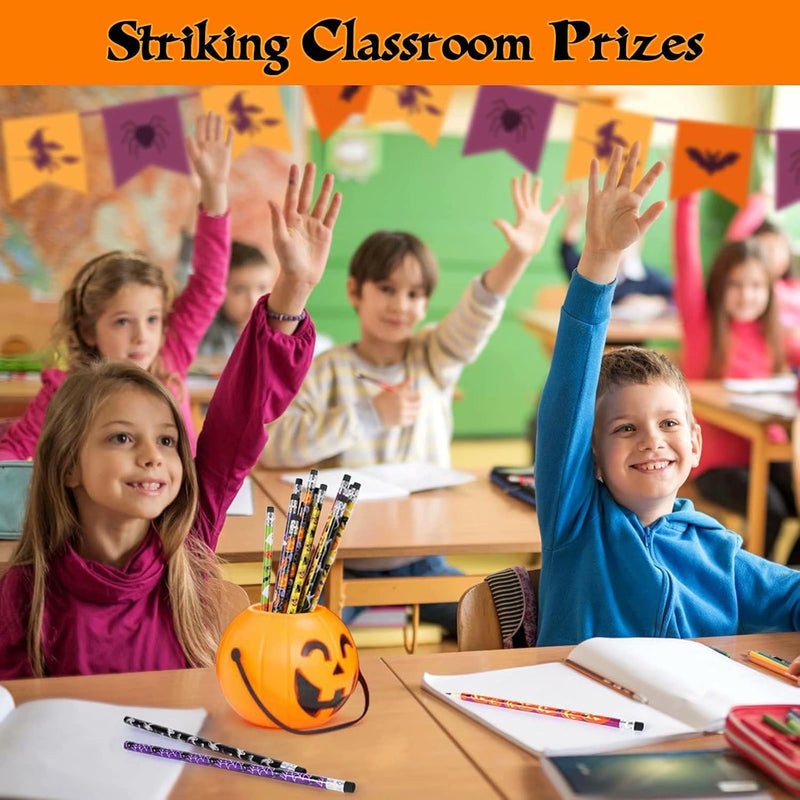 HINZER 50Pcs Halloween Pencils Kids Colored Pencils with Erasers Assorted Pattern Pencils for Halloween Gifts Party Favors Trick or Treat Halloween Goodies Bags Filler Classroom Rewards for Child Adult - Image 5