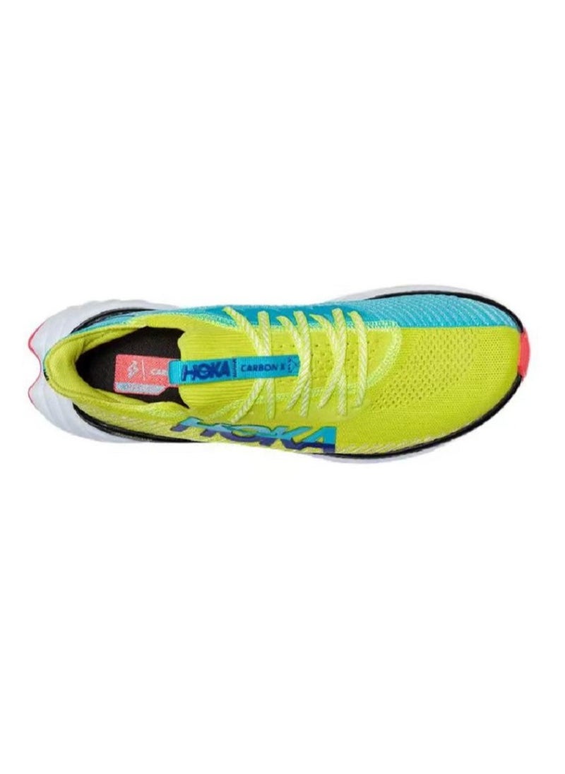 Hoka One One 【Back To School】Carbon X3 Outdoor Running Sneakers Green/Blue  - Image 3