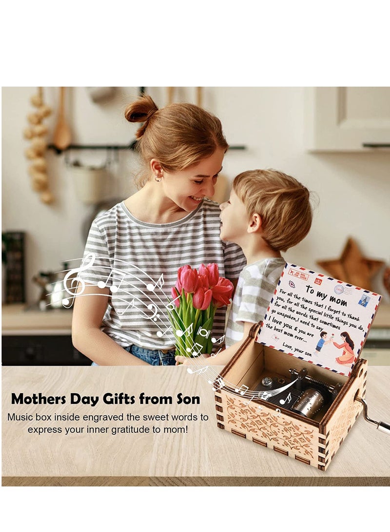 Barakah Birthday Music Box Gifts for Mom from Son, You are My Sunshine Mechanism Vintage Cute Personalized Son to Mothers Day - Image 2