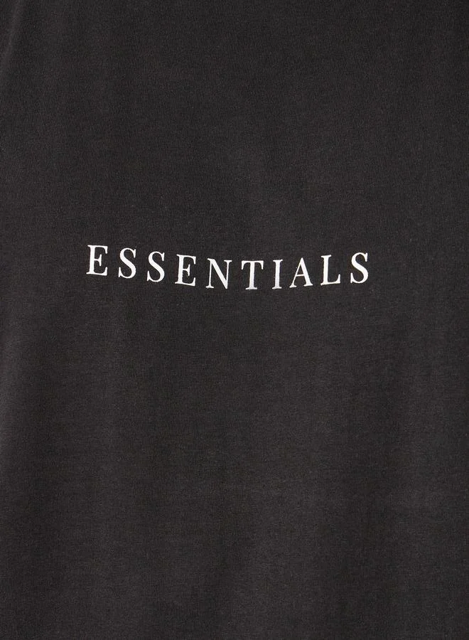Styli Styli Slogan Print Tank T-Shirt with Solid Pyjama Set