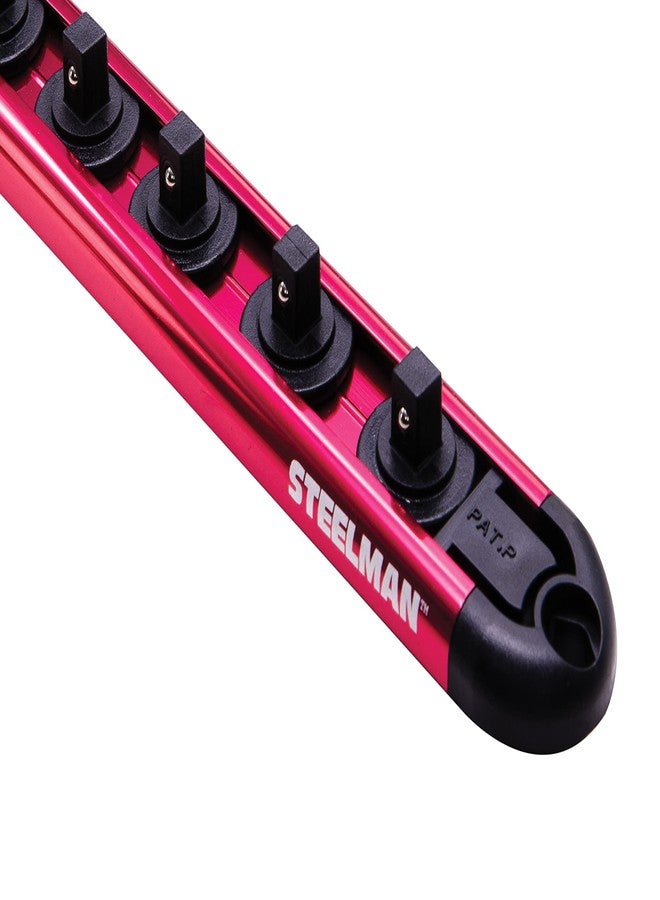 Steelman Socket Holder Organizer, 1/4-inch Drive, 7 Spring-Loaded Posts, Magnetic Storage Rail - Image 3