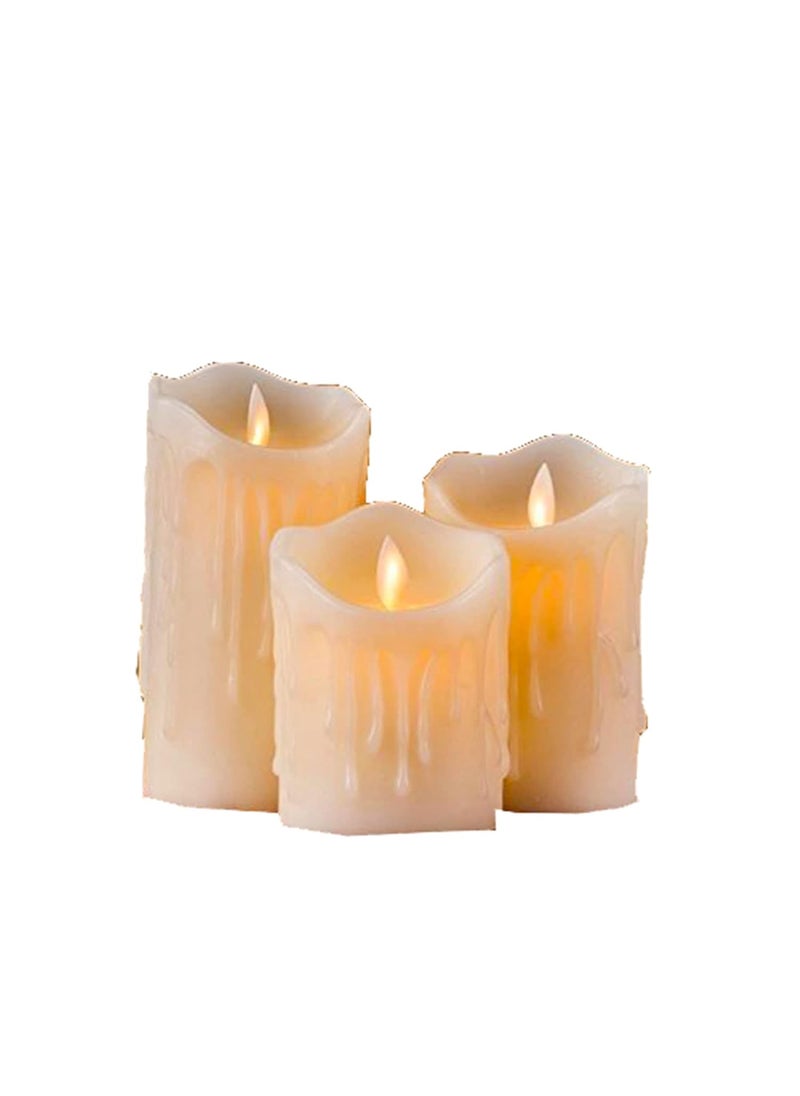 Infispace INFISPACE ® Wireless Realistic Swinging Flame-Less LED Glass Finish Candles (Ivory, H= 10 x 12 x 15 cm; D= 8 cm)  - Image 1