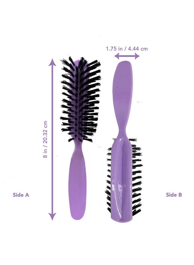 Styling Gear Detangling Hair Brush Nylon Bristles 7 Row Teasing Womens Brush For Thick Hair Small Travel Hairbrush Brush For Hair 2 Pcs. (Lavender) - Image 3