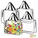 MOWPOG 4 Pack Toy Storage Bags Clear PVC Toy Organizer with Zipper Large Black Waterproof Reusable Toy Bags with Labels for Puzzles Building Blocks Board Game Stationery Kids Books - Image 3