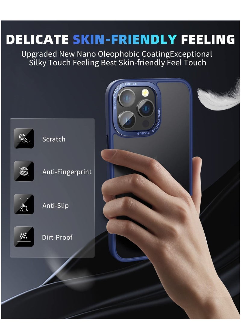 KASTWAVE - Designed for iPhone 14 Pro Max Case 6.7inch, Military Grade Drop Protection, Skin-Friendly PC Back, Advanced Camera Protection Ring, Anti-Scratch Anti-Fingerprint for iPhone 14 Pro Max (Deep Blue) - Image 1