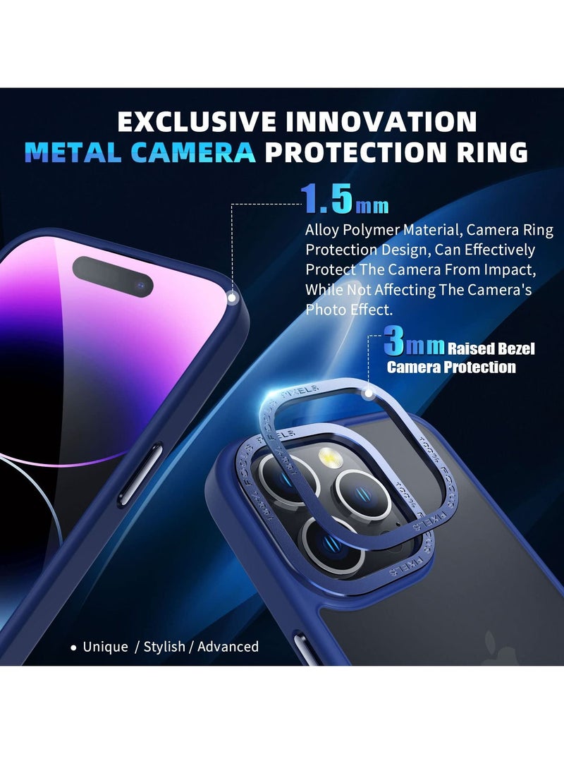 KASTWAVE - Designed for iPhone 14 Pro Max Case 6.7inch, Military Grade Drop Protection, Skin-Friendly PC Back, Advanced Camera Protection Ring, Anti-Scratch Anti-Fingerprint for iPhone 14 Pro Max (Deep Blue) - Image 1