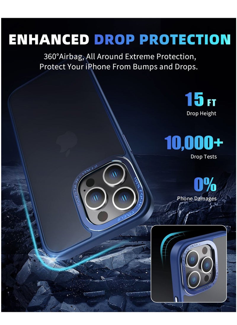 KASTWAVE - Designed for iPhone 14 Pro Max Case 6.7inch, Military Grade Drop Protection, Skin-Friendly PC Back, Advanced Camera Protection Ring, Anti-Scratch Anti-Fingerprint for iPhone 14 Pro Max (Deep Blue) - Image 1