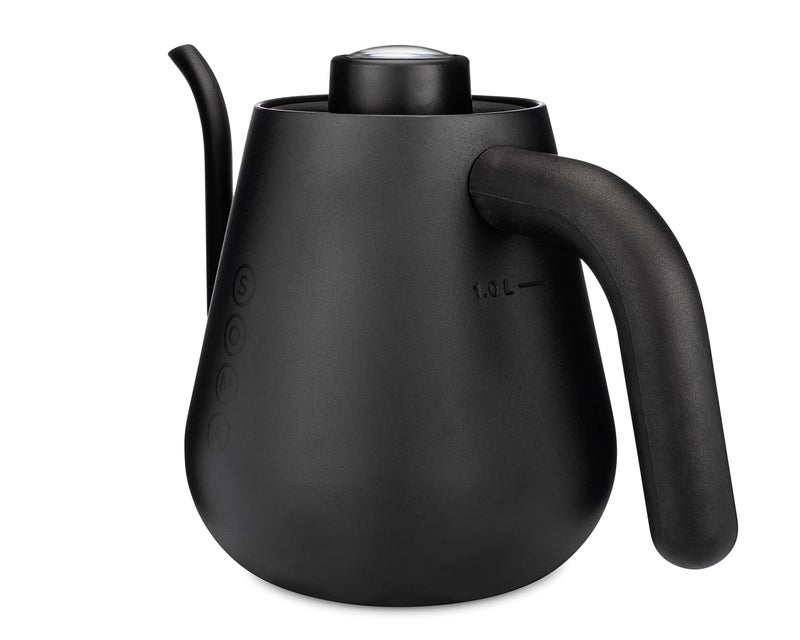 Soma Stainless Steel Gooseneck Coffee & Tea Kettle, Black, 1 Liter, Stovetop - Image 2