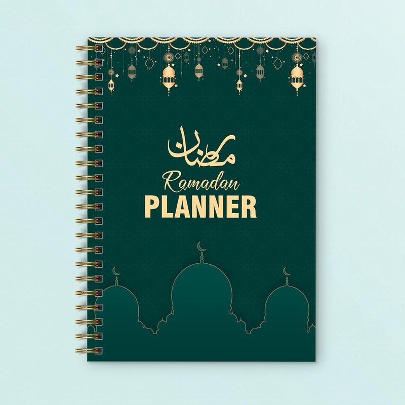 PAPERO Ramadan 2026 Planner and Logbook, 30 Days Fasting Tracker with Hadith, Prayer Journal, Premium Wire Binding - Image 1