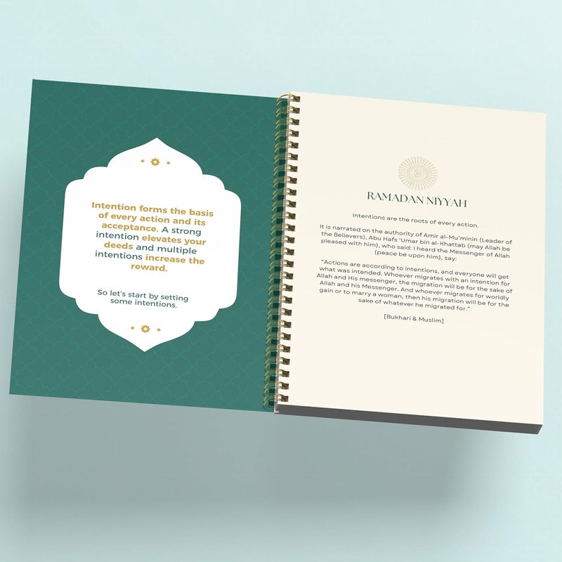PAPERO Ramadan 2026 Planner and Logbook, 30 Days Fasting Tracker with Hadith, Prayer Journal, Premium Wire Binding - Image 2