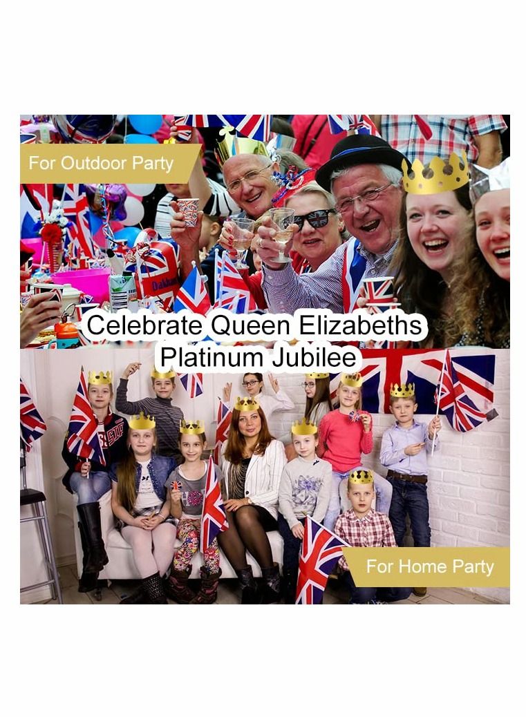 NIBEMINENT Party Hats, Gold Paper Crowns for Birthday Celebration 4 Styles Adjustable King Crown Hats Queens Platinum Jubilee Party, Decorations (16 Pieces) - Image 5