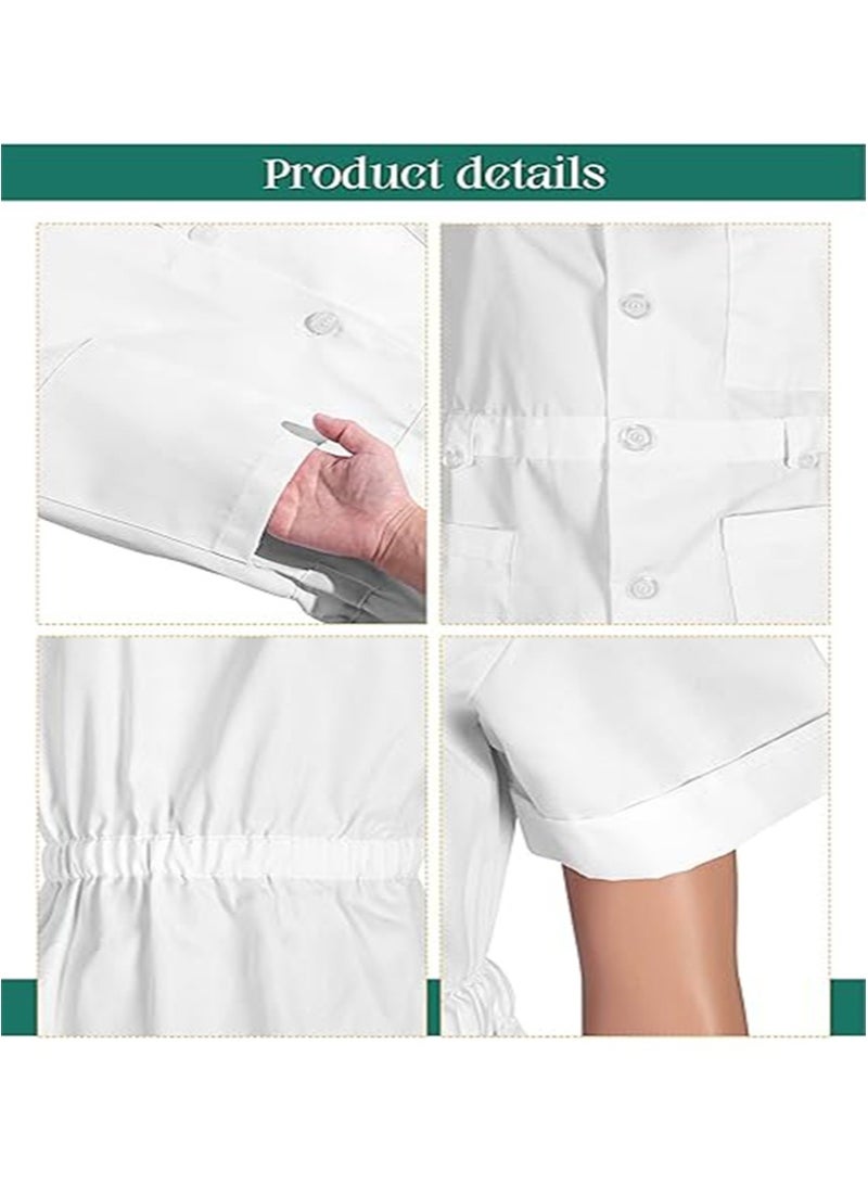 Apustim Professional Nurse Clothes Set，Women's Short Sleeve Medical Lab Coat Nurse Cap with Foot Pantyhose Nurse Uniform，Role Play（White） - Image 4