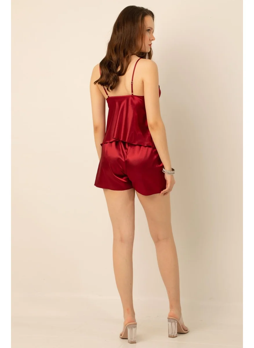 Miorre Doremi Satin Lace Adjustable Strap Shorts Set