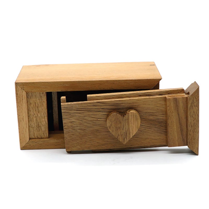 BSIRI Secret Heart Box- Secret Box Brain Teaser Wooden Puzzle Boxes with Hidden Compartments. Ideal Mystery Box, Money Box, Jewelry Box, 3D Puzzle Lock Box, Gift Card, and Money Puzzle Box - Image 2