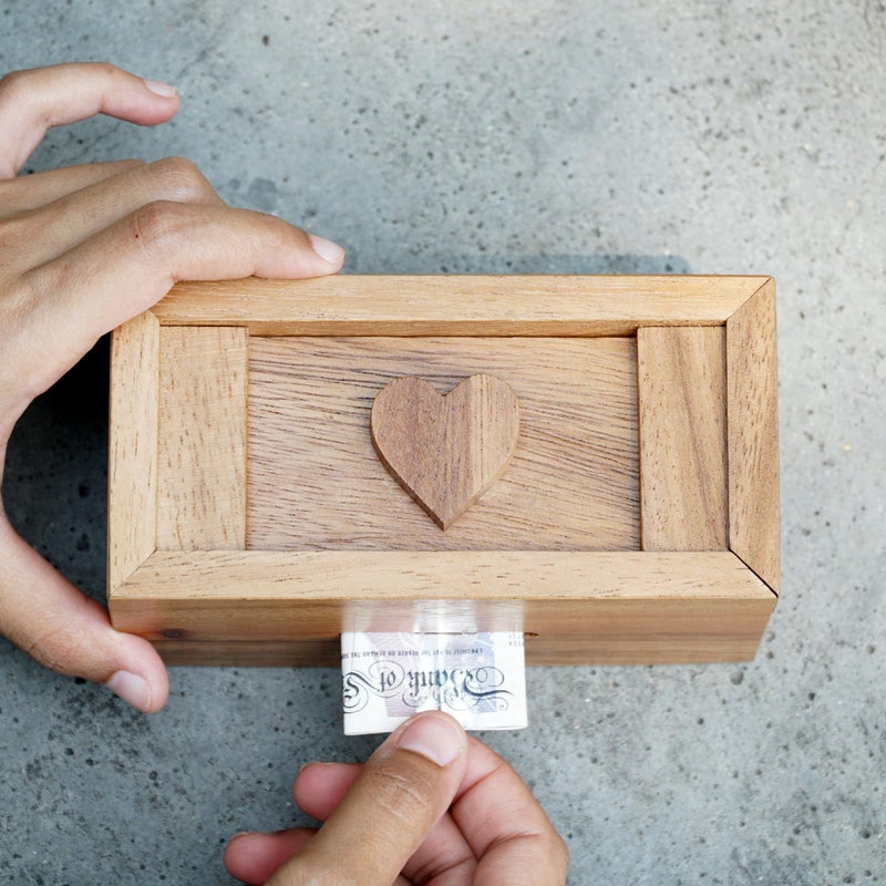 BSIRI Secret Heart Box- Secret Box Brain Teaser Wooden Puzzle Boxes with Hidden Compartments. Ideal Mystery Box, Money Box, Jewelry Box, 3D Puzzle Lock Box, Gift Card, and Money Puzzle Box - Image 5