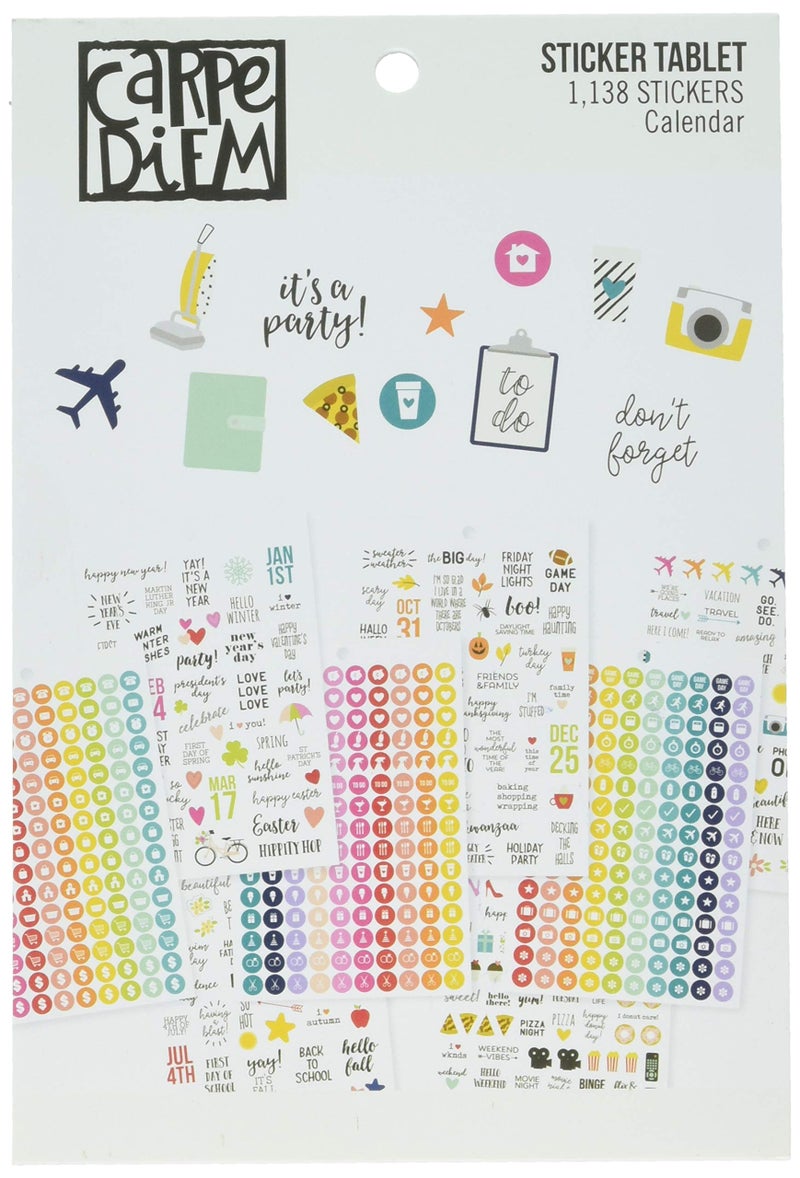 Simple Stories Carpe Diem A5 Sticker Calendar, Multicolor