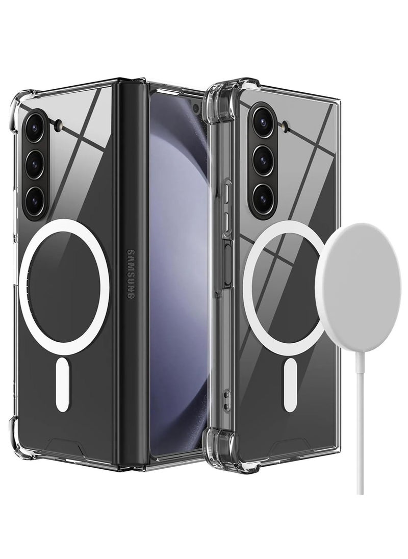 Houmt - Samsung Galaxy Z Fold 6 Case Cover Magsafe Case Support Wireless Charging Hard PC Shockproof Anti Scratch Clear Protective Case Cover for Galaxy Z Fold 6 - Image 1