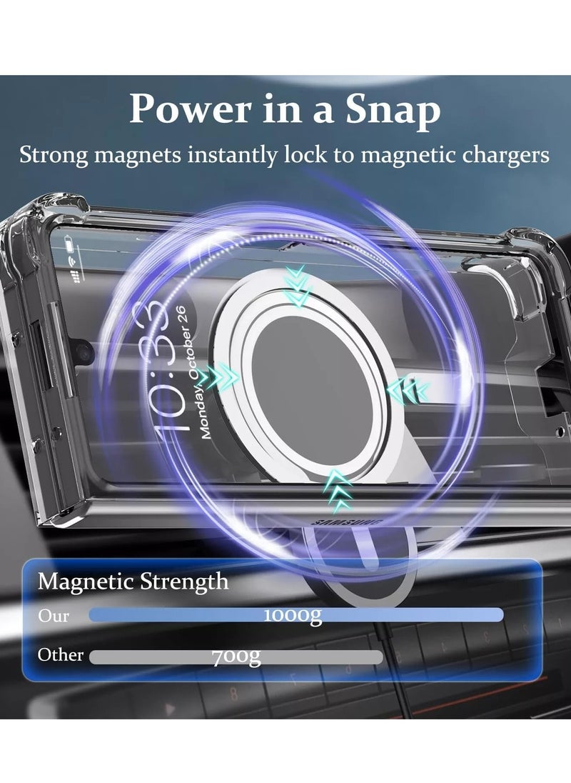 Houmt - Samsung Galaxy Z Fold 6 Case Cover Magsafe Case Support Wireless Charging Hard PC Shockproof Anti Scratch Clear Protective Case Cover for Galaxy Z Fold 6 - Image 1