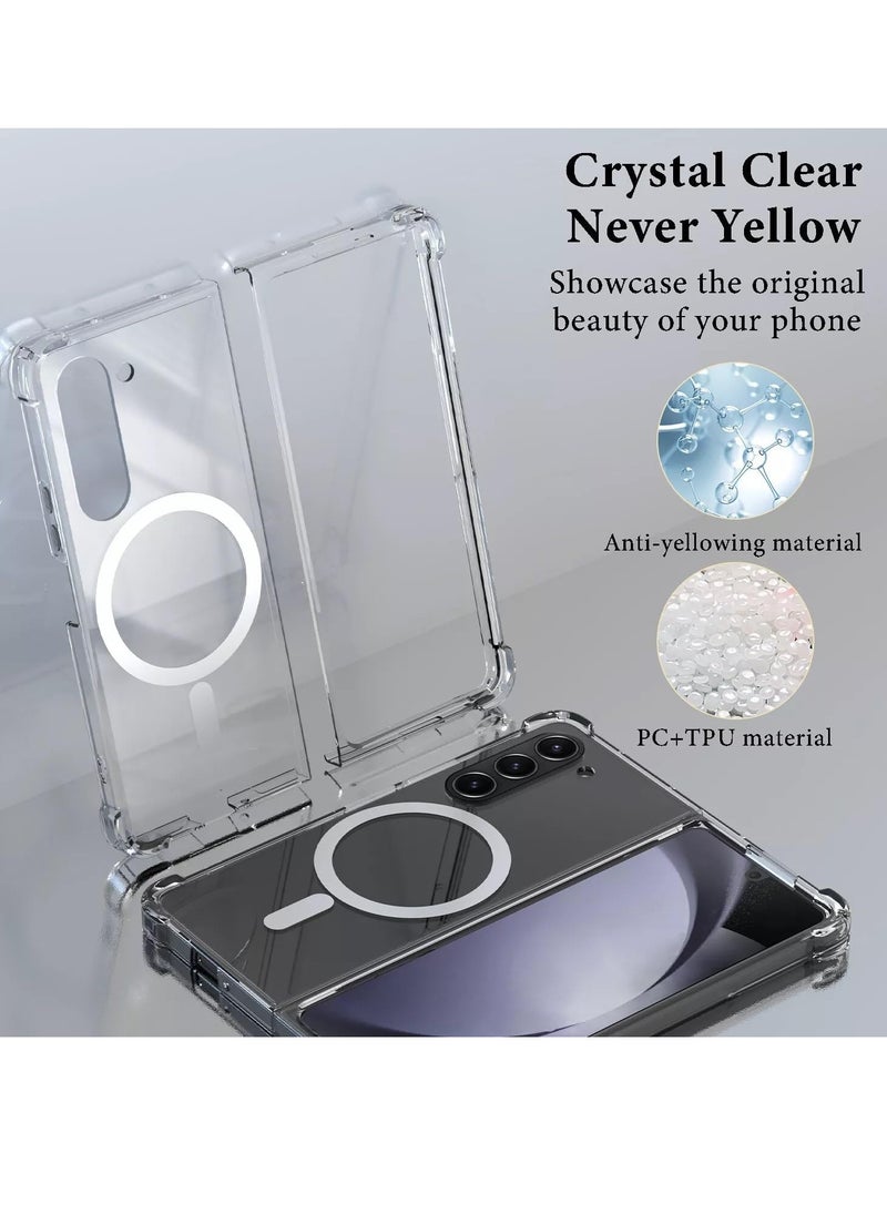 Houmt - Samsung Galaxy Z Fold 6 Case Cover Magsafe Case Support Wireless Charging Hard PC Shockproof Anti Scratch Clear Protective Case Cover for Galaxy Z Fold 6 - Image 1