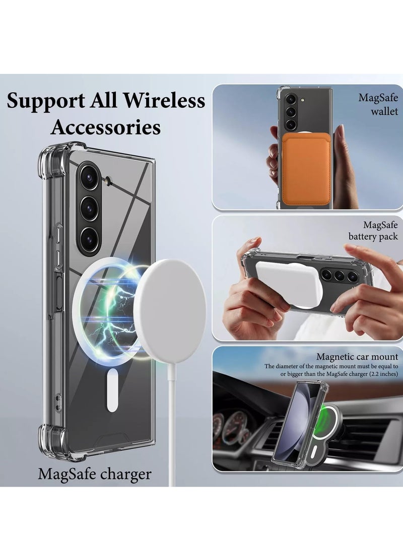 Houmt - Samsung Galaxy Z Fold 6 Case Cover Magsafe Case Support Wireless Charging Hard PC Shockproof Anti Scratch Clear Protective Case Cover for Galaxy Z Fold 6 - Image 1
