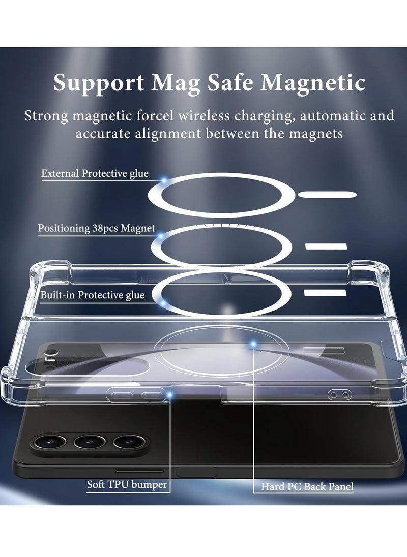 Houmt - Samsung Galaxy Z Fold 6 Case Cover Magsafe Case Support Wireless Charging Hard PC Shockproof Anti Scratch Clear Protective Case Cover for Galaxy Z Fold 6 - Image 1
