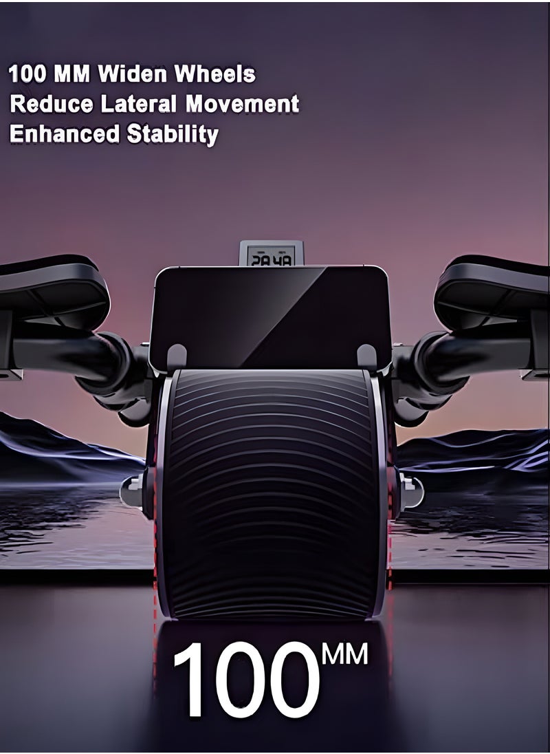 RUIYADA - Exercise Roller Wheel, Automatic Rebound Abdominal Wheel Smart Counter and Knee Pad, Abs Roller Wheel Suitable for Core and Abdominal Muscle Exercise Equipment - Image 1